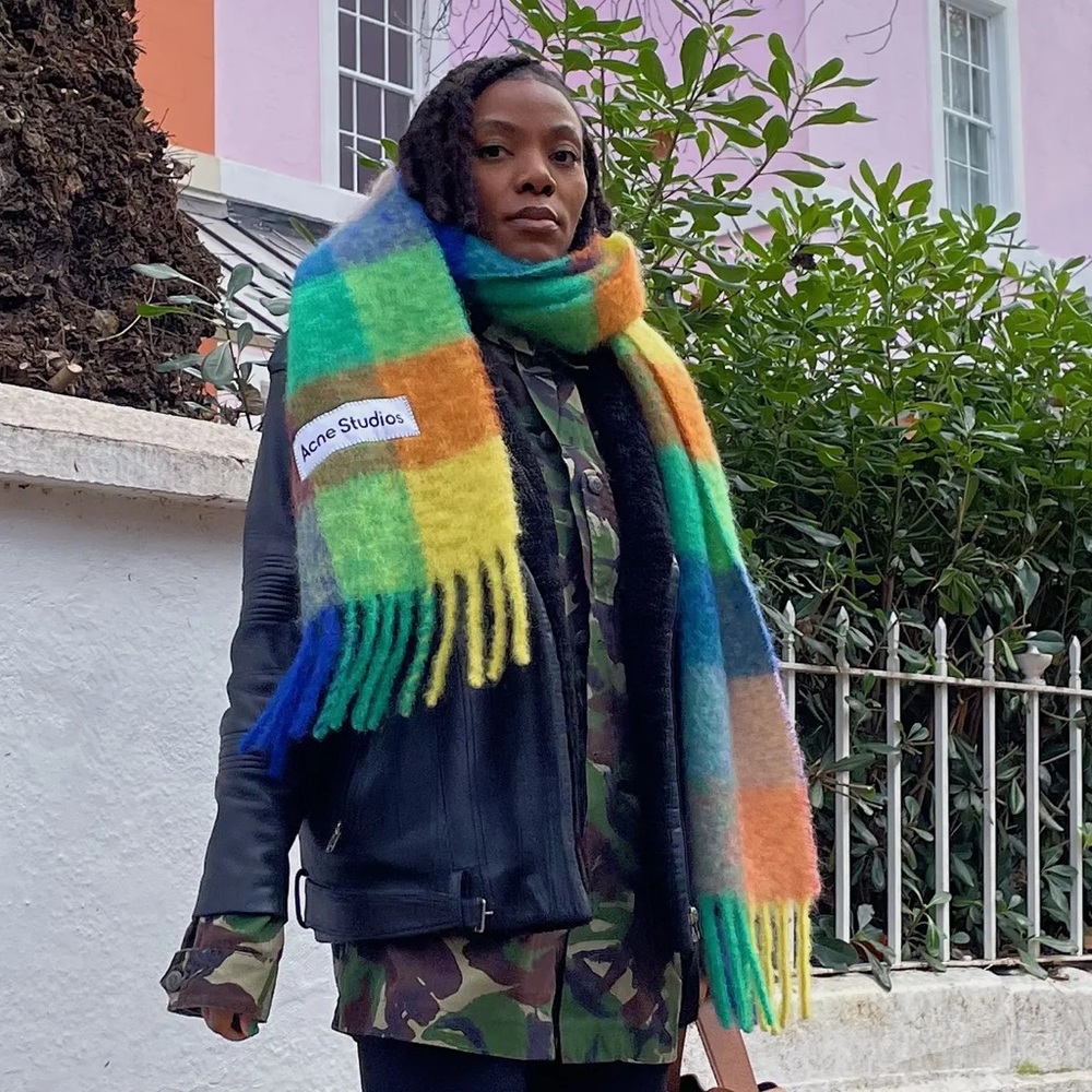 Like new! Acne Studios mohair checked scarf , super soft